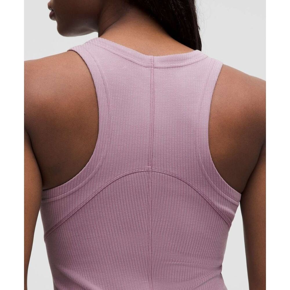 NWT Lululemon Ribbed Softstreme Slim-Fit Tank Dress Lavender Lux Size 12 - Picture 3 of 4